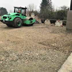 Reinforced Earth embankment under construction